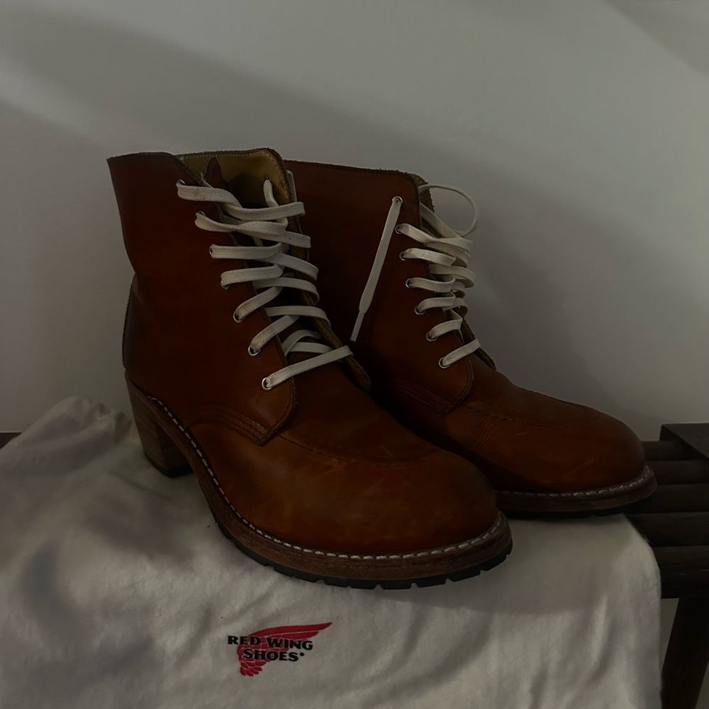 Women's Brown Leather Boots Redwing Brand